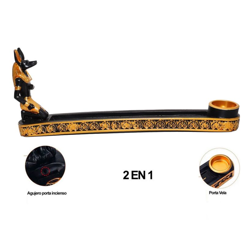 Comprar Porta Incienso Egipcio Dios Anubis en Electroshopy - Ángulo 2